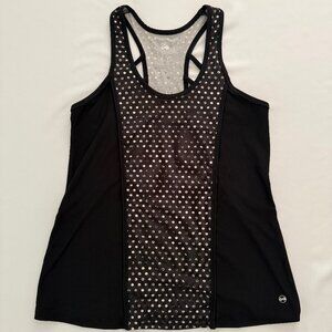 ABS Racerback‎ Black White Dots Athletic Tank Top Size XL